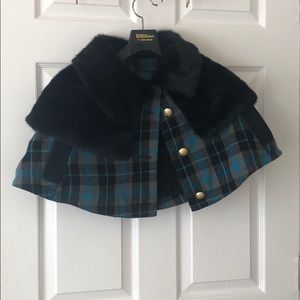 ASOS Fur Plaid Cape